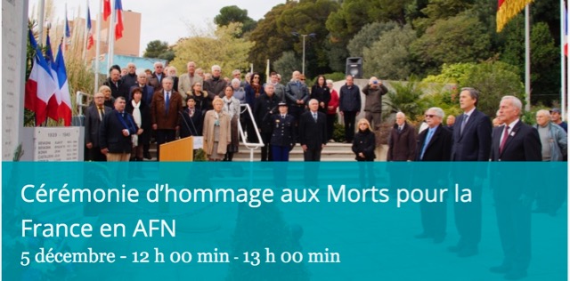 Cérémonie d'hommage aux morts pour la France  en AFN