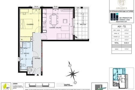 Appartement moderne - 2 pièces - 48 m² - LA TURBIE