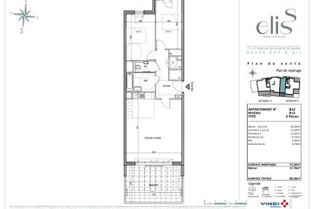 Modern apartment - 3 rooms - 72 m² - CAP D'AIL