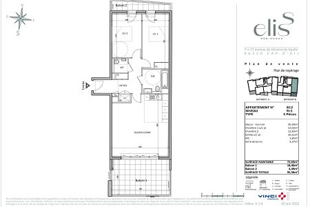 Appartement moderne - 3 pièces - 73 m² - CAP D'AIL