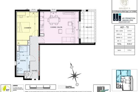 Appartement moderne - 2 pièces - 53 m² - LA TURBIE