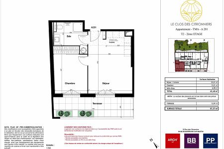 Flat - 2 rooms - 43 m² - Roquebrune cap Martin