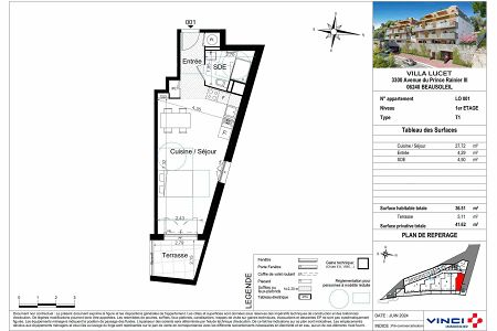 Studio - 37 m² - BEAUSOLEIL