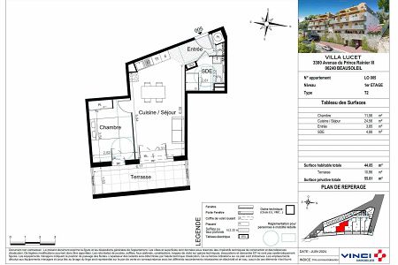 Appartement - 2 pièces - 45 m² - BEAUSOLEIL